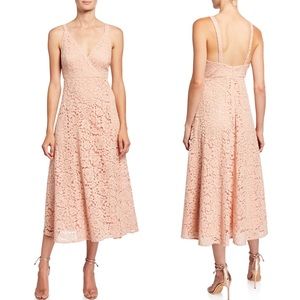 Bardot Blush Pink Lace Midi Dress